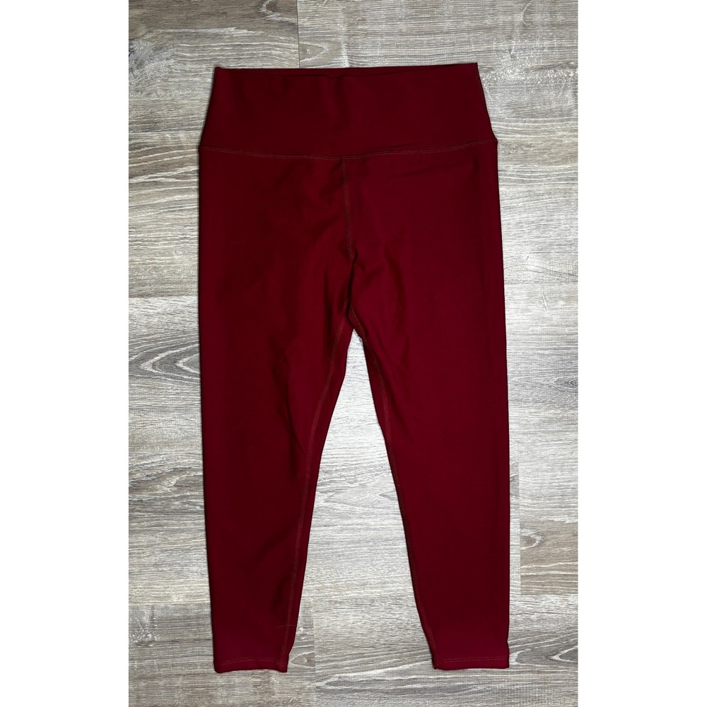 Sage Collective Womens Burgundy High Waisted Athletic Leggings Yoga Gym L